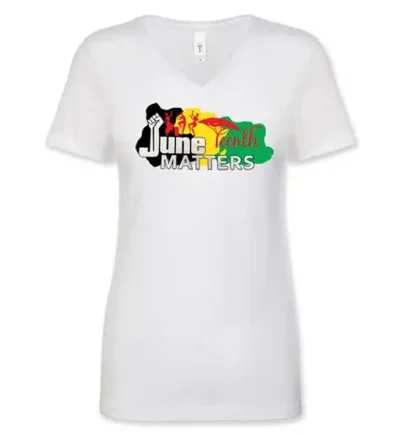 Juneteenth Matters V-Neck Cotton T-shirt