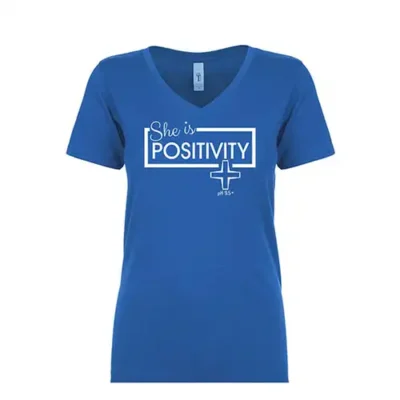 She is Positivity |V-Neck Cotton T-shirt