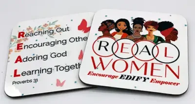 REAL Women Drinkware Coasters (4 set) - Image 2